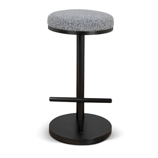 Blackburn Black and Dark Grey Boucle Bar Stool