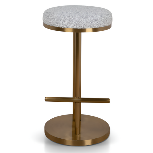 Blackburn Brushed Gold and Light Grey Boucle Bar Stool