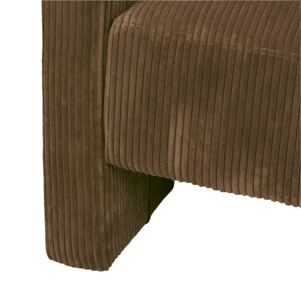Cleo Brown Armchair, "Cinnamon" Corduroy