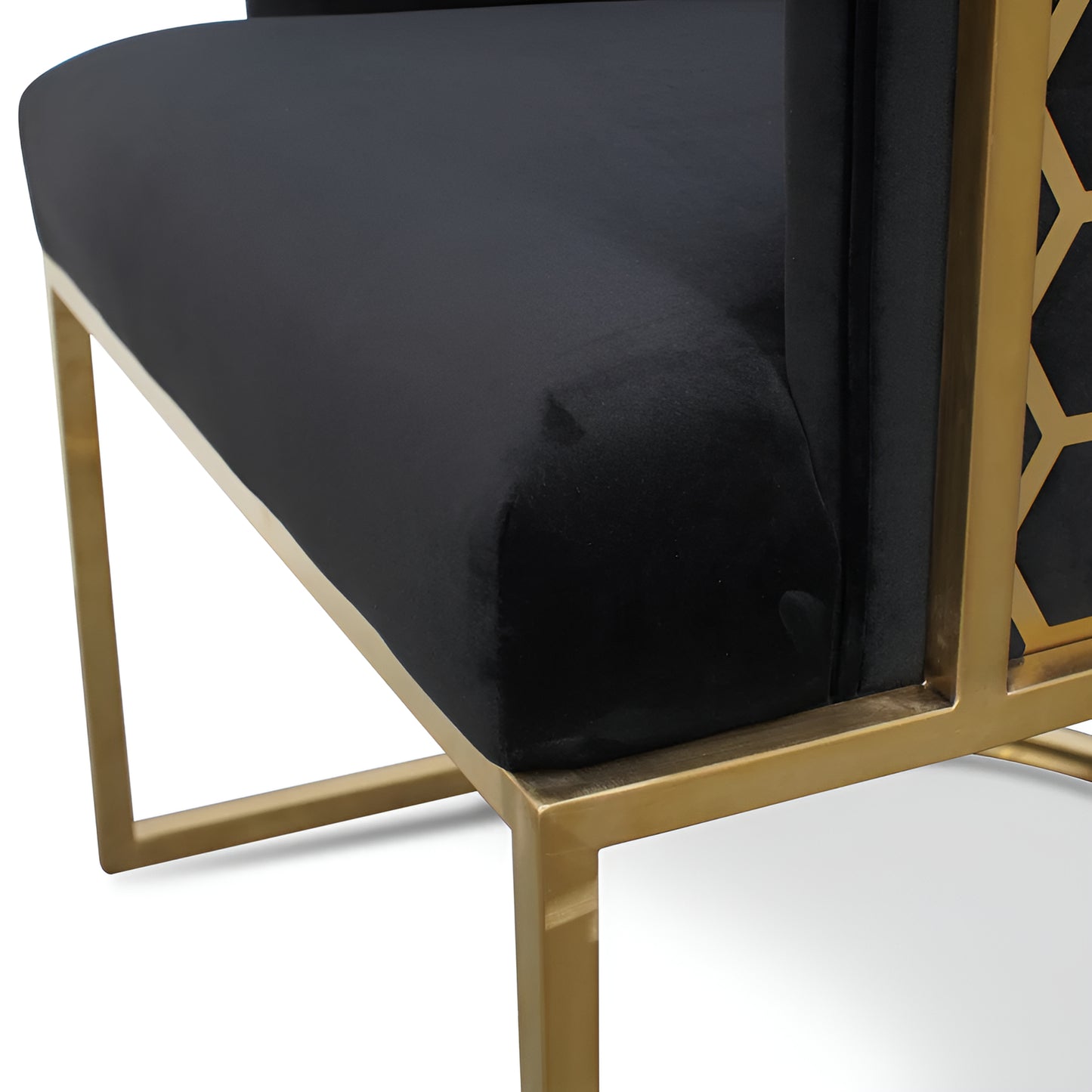 Haven Black and Gold Velvet Lounge Chair