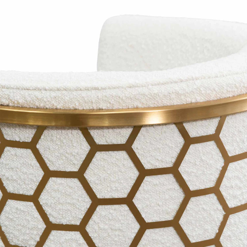 Haven Ivory White Boucle Lounge Chair