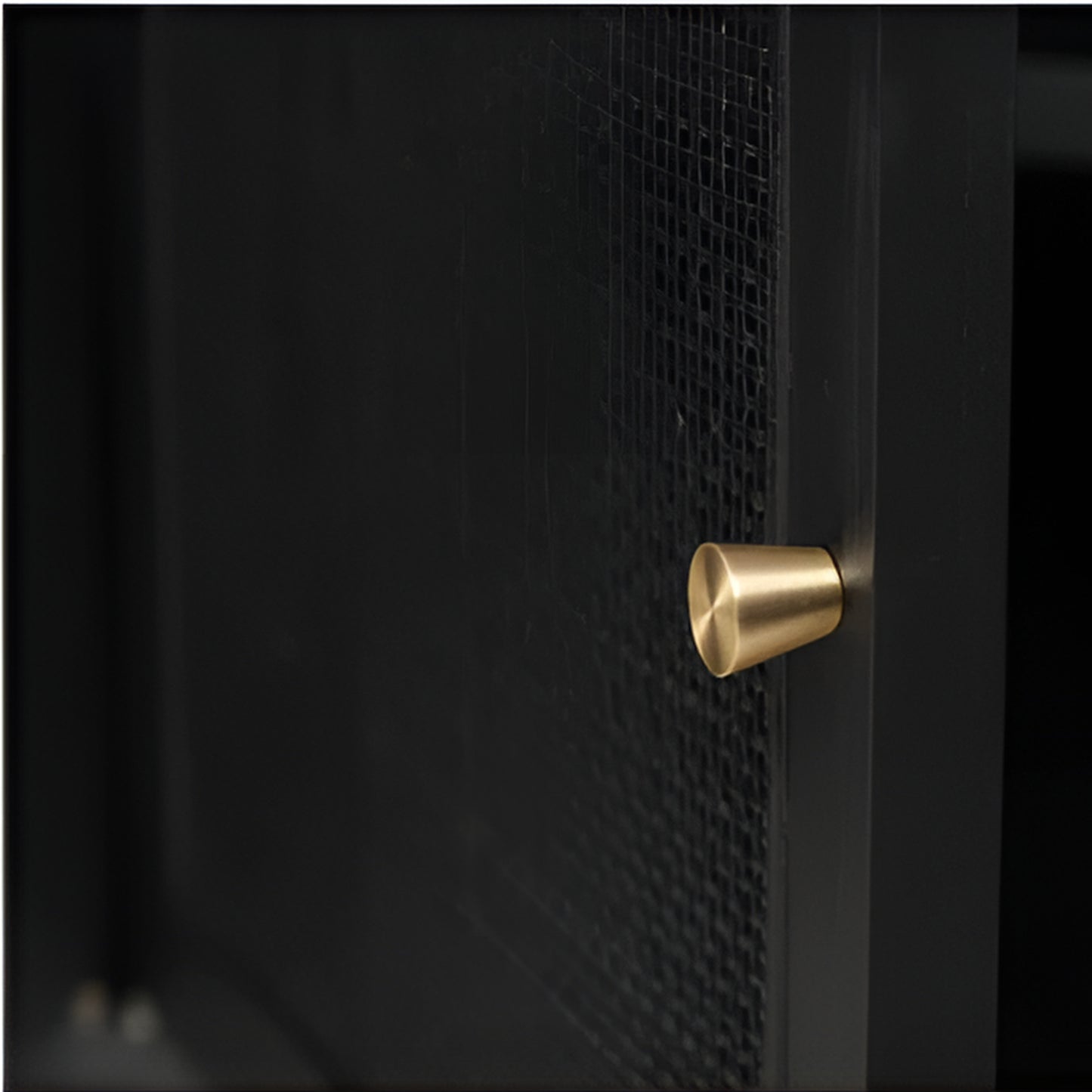 LAX Entertainment Unit Black Ash Wood & Rattan, 2.2m