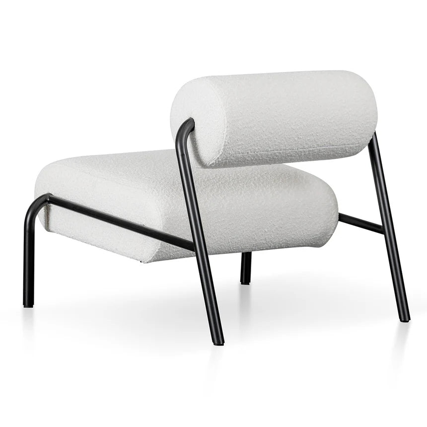 Vortex White Boucle Lounge Chair