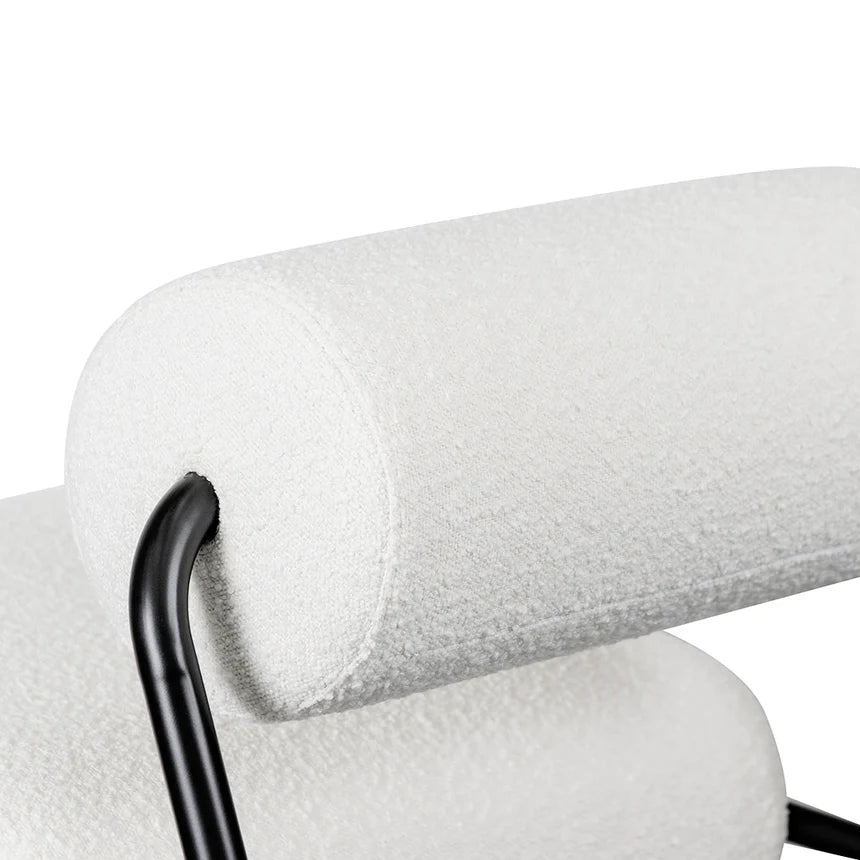 Vortex White Boucle Lounge Chair