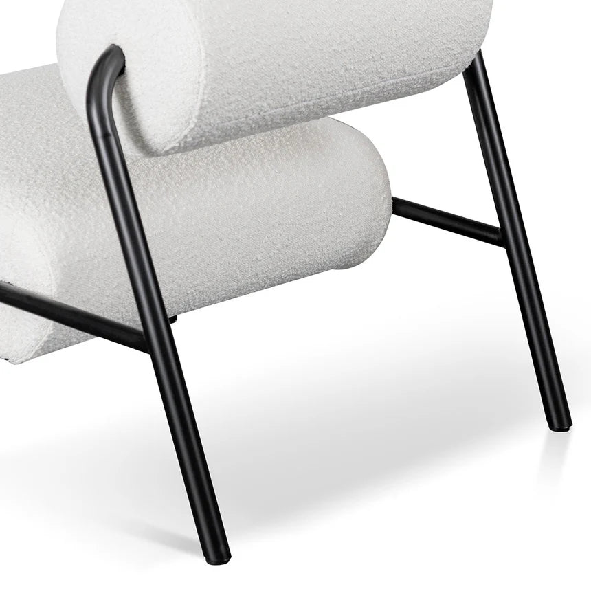 Vortex White Boucle Lounge Chair