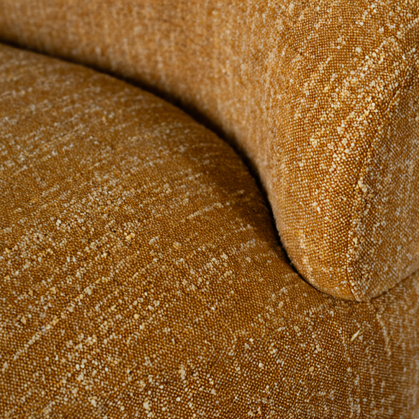 Malvern Swivel Fabric Lounge Chair - Ginger Brown