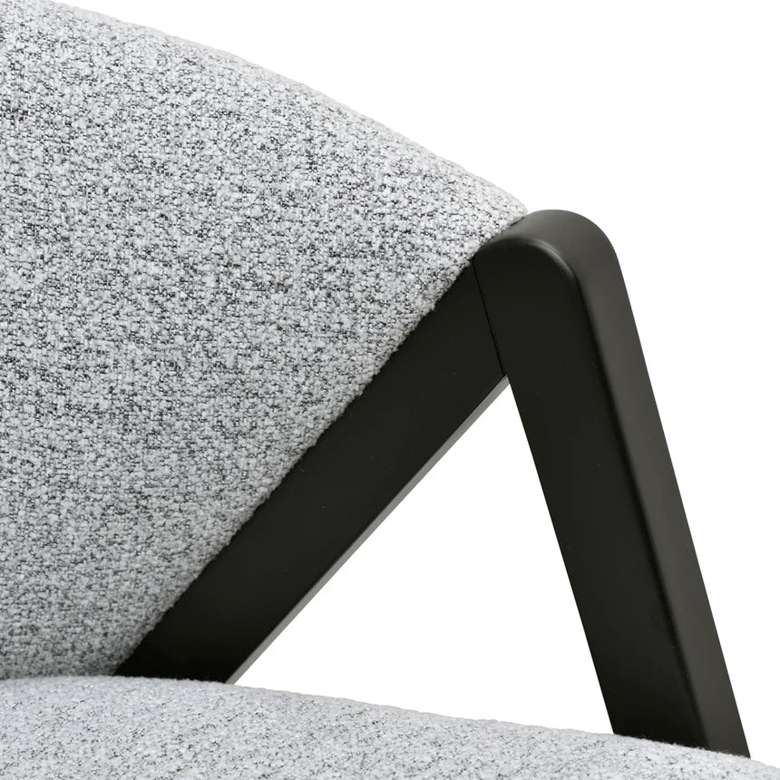 Devon Light Grey Fabric Armchair with Black Legs