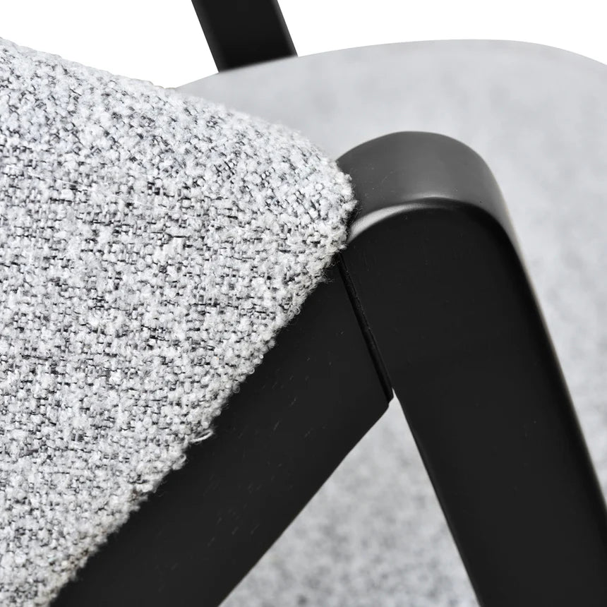 Devon Light Grey Fabric Armchair with Black Legs