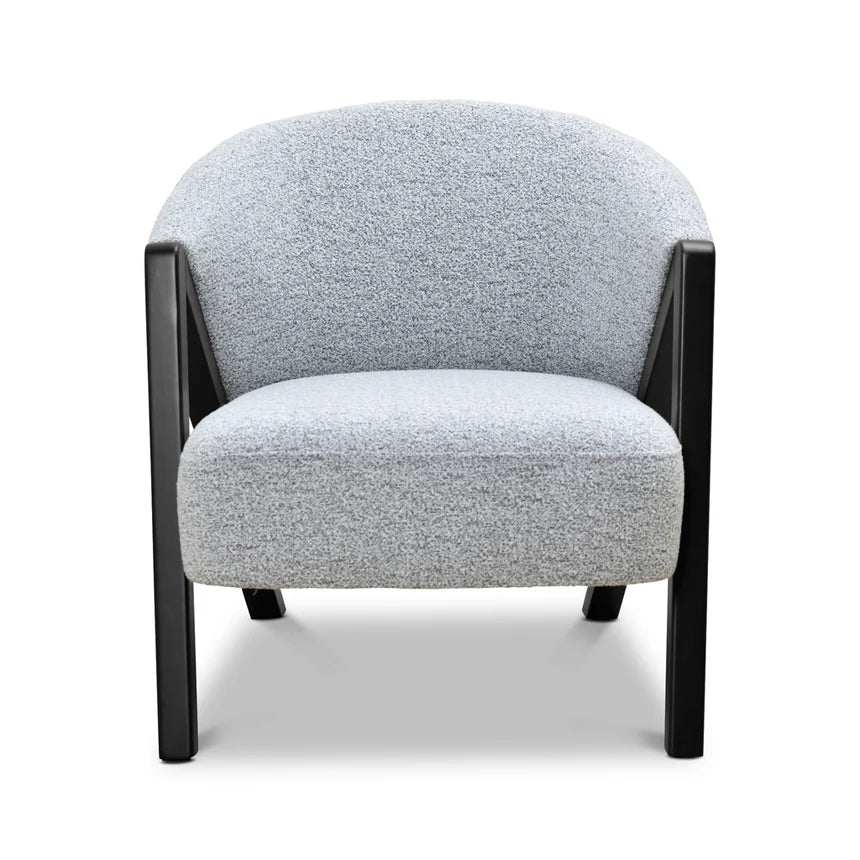 Devon Light Grey Fabric Armchair with Black Legs