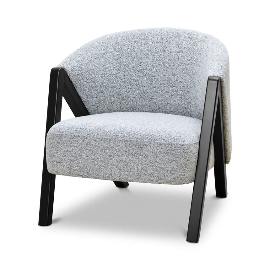 Devon Light Grey Fabric Armchair with Black Legs
