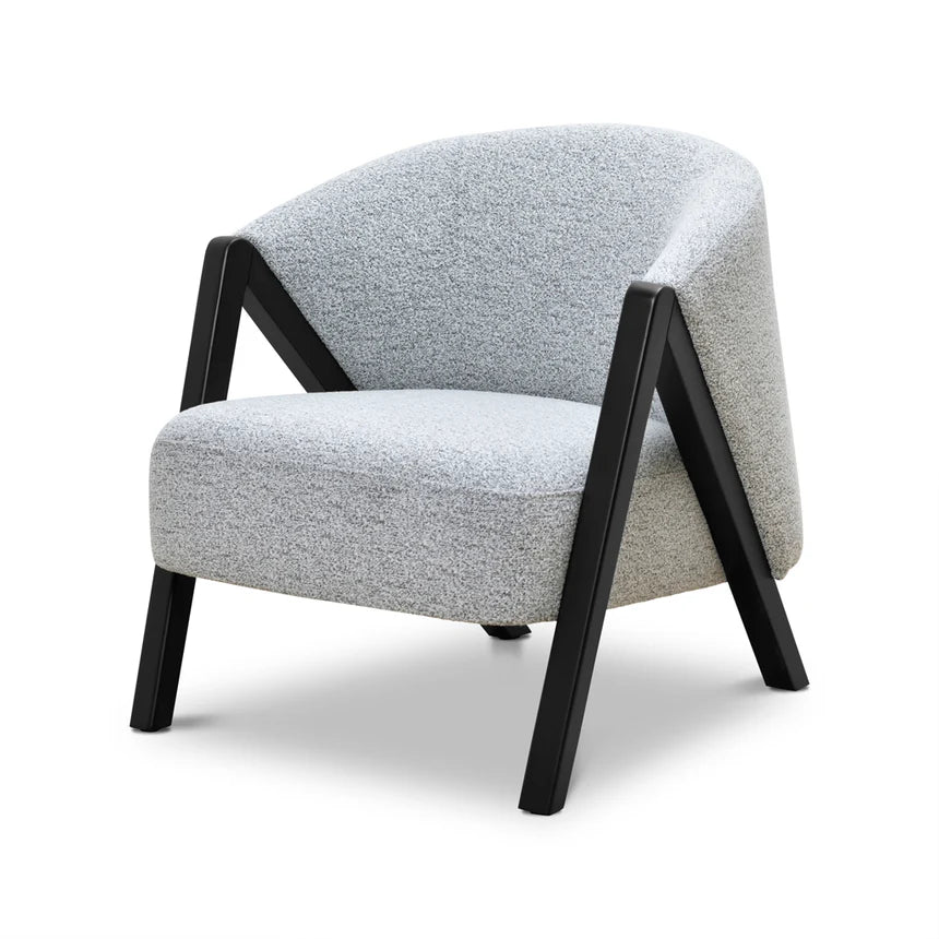 Devon Light Grey Fabric Armchair with Black Legs
