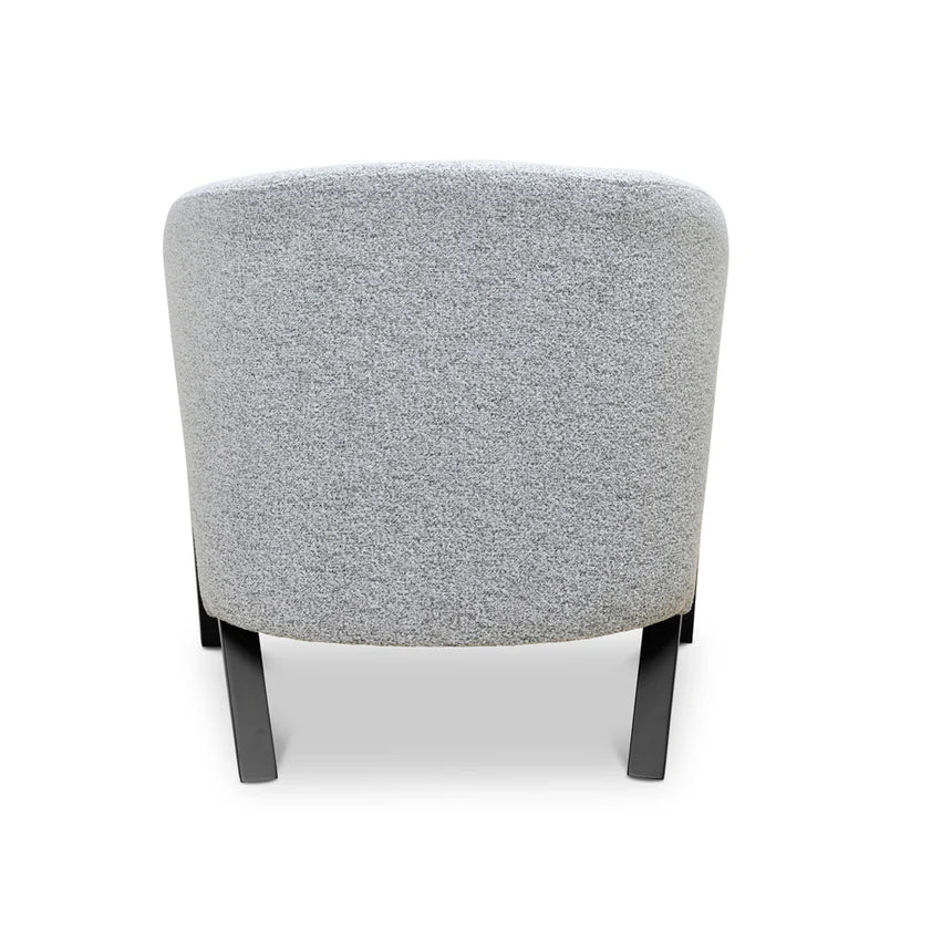 Devon Light Grey Fabric Armchair with Black Legs