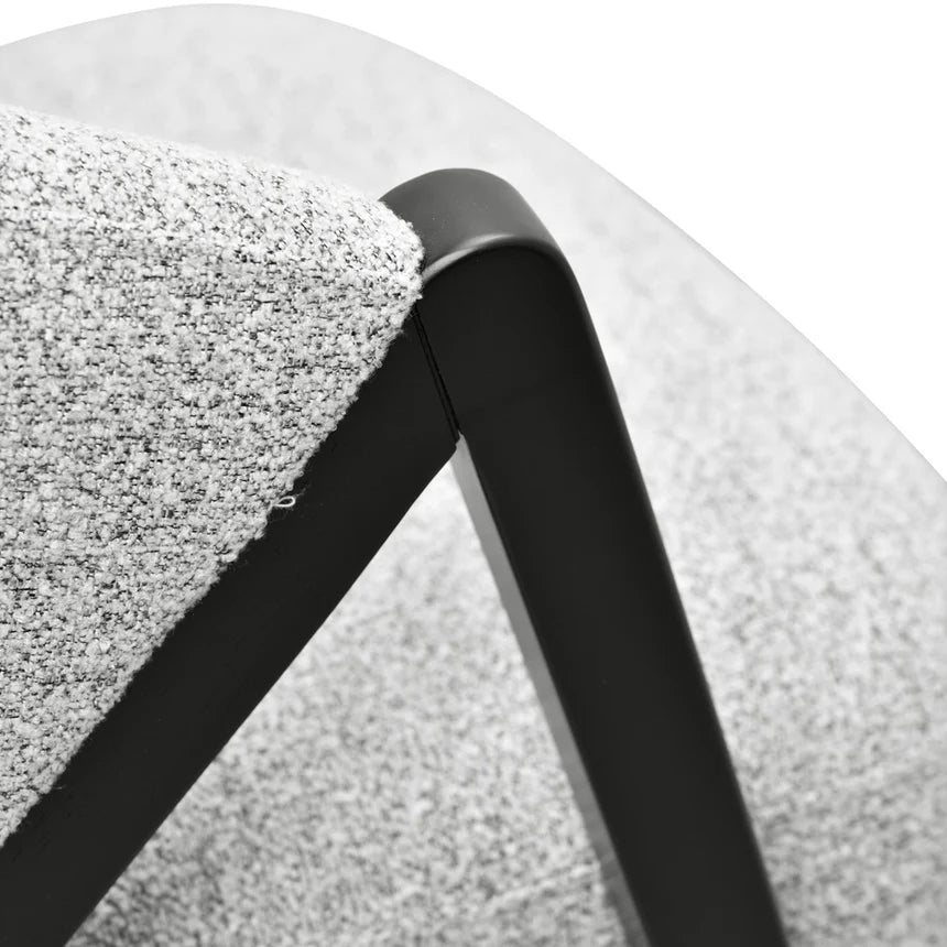 Devon Light Grey Fabric Armchair with Black Legs