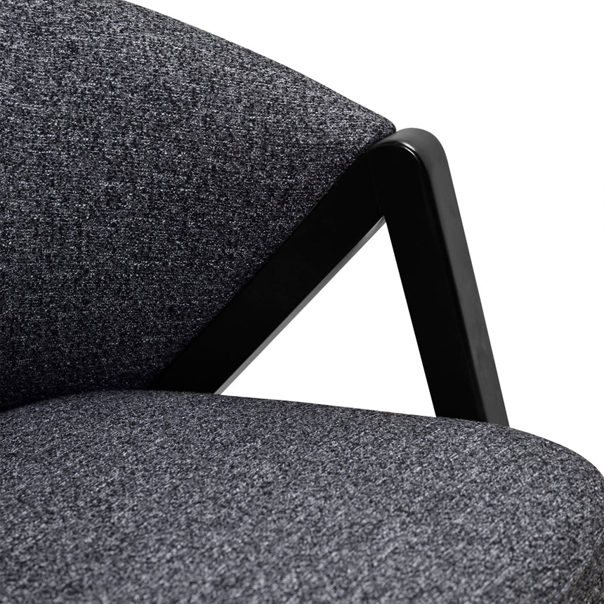 Devon Dark Grey Fabric Armchair with Black Legs