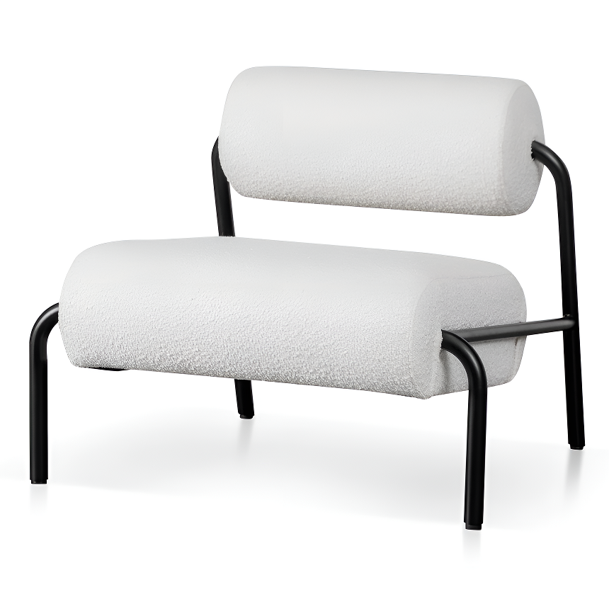 Vortex White Boucle Lounge Chair