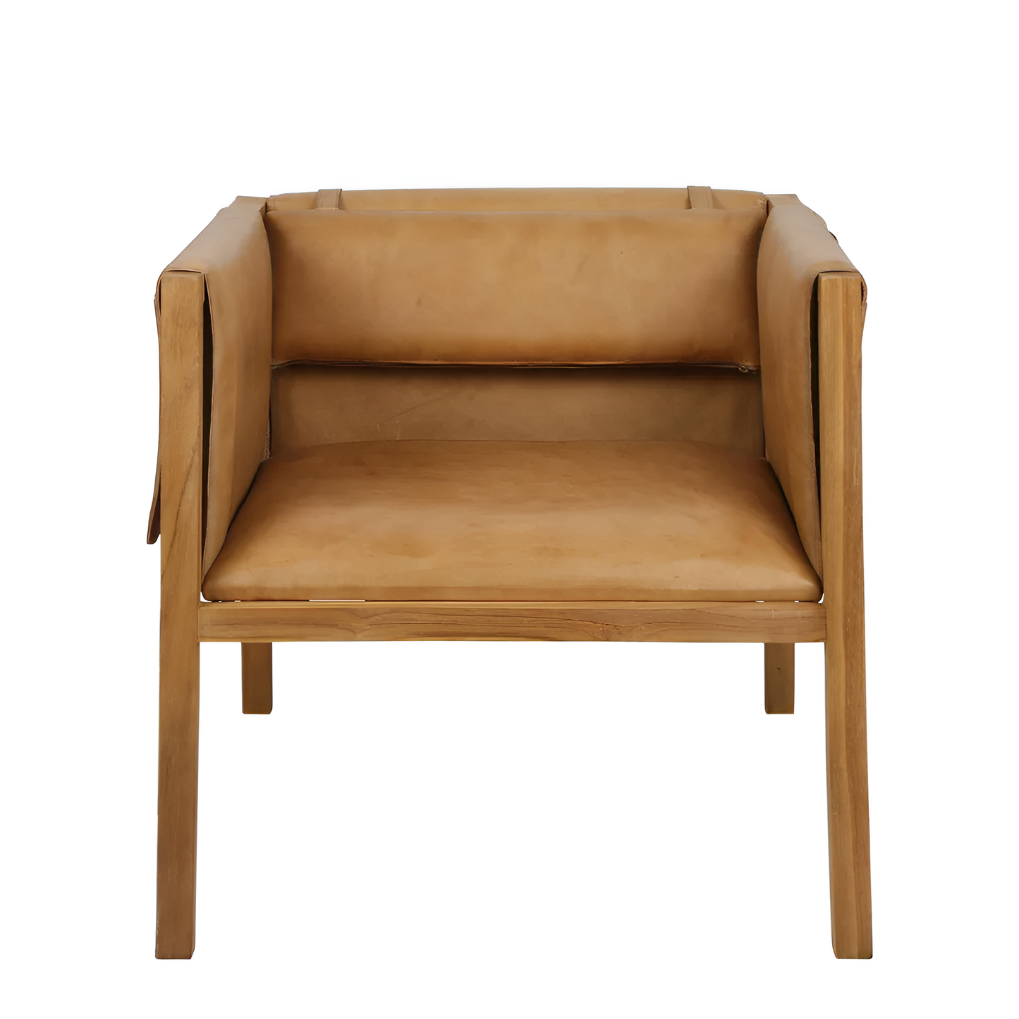 Zayne Leather and Teak Chair