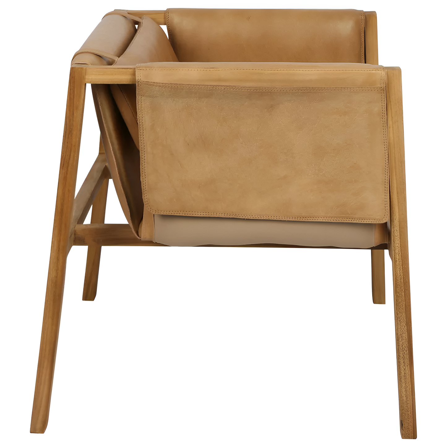 Zayne Leather and Teak Chair
