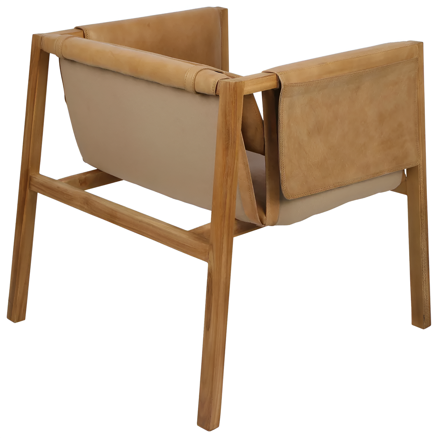 Zayne Leather and Teak Chair
