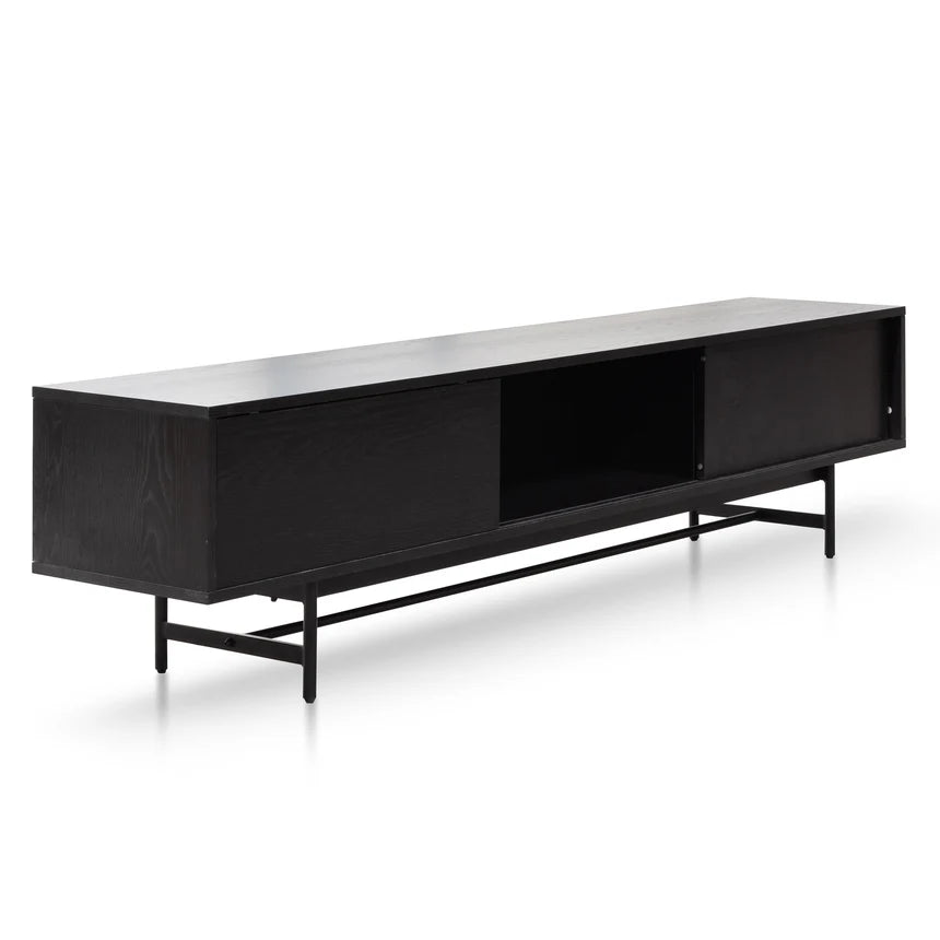 Nola Full Black Entertainment Unit, 2.1m