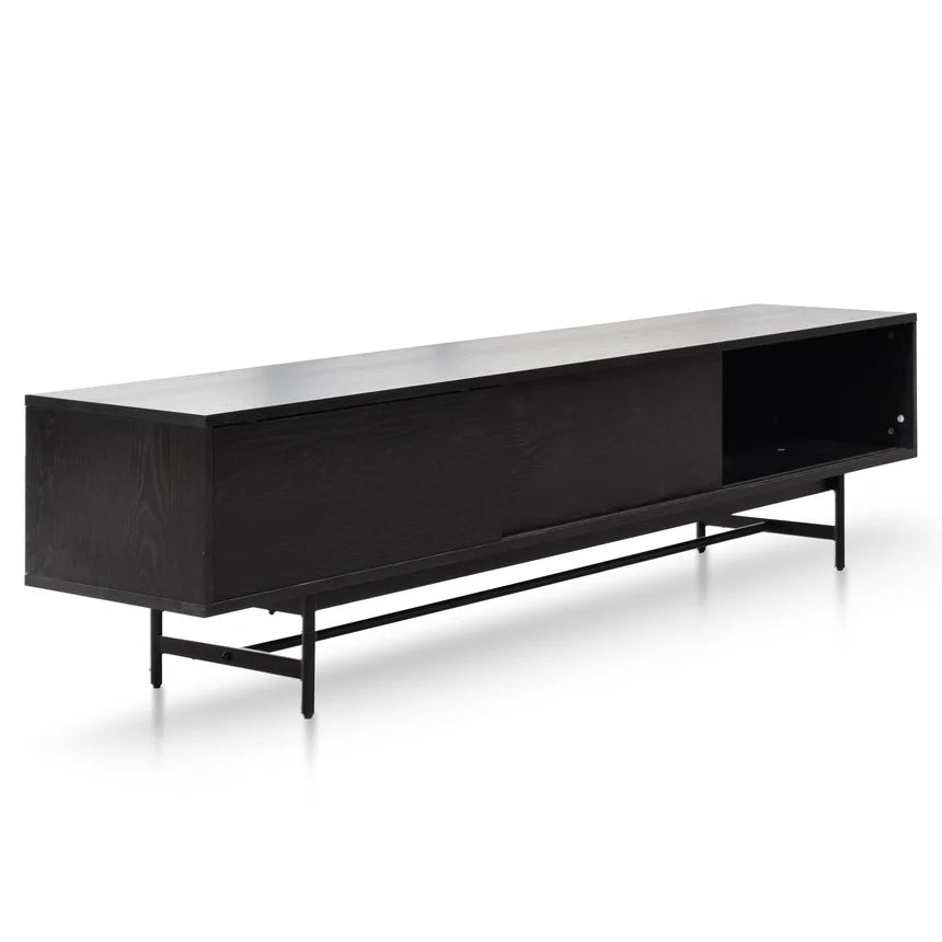 Nola Full Black Entertainment Unit, 2.1m