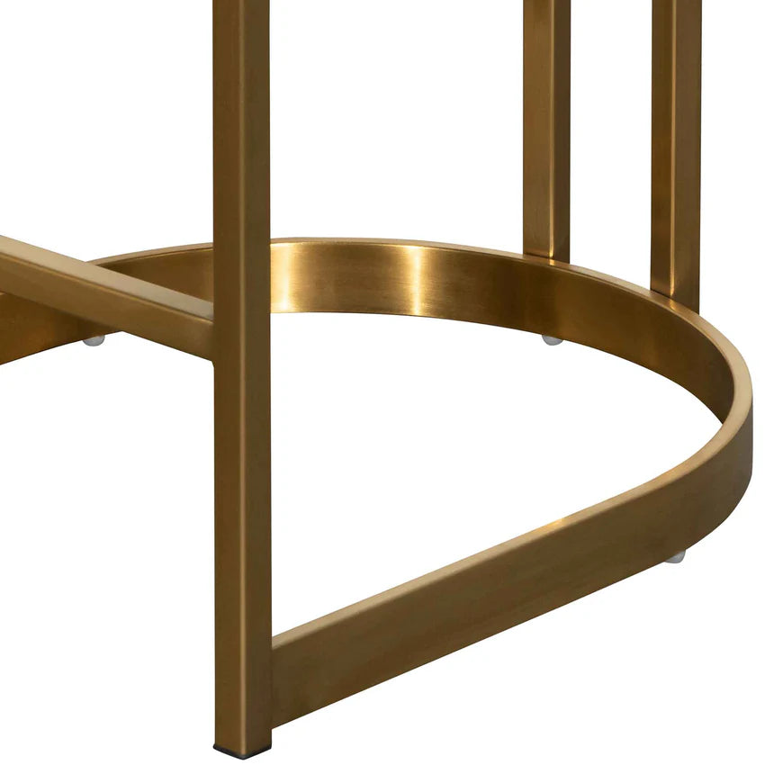 Ellis Grey Boucle and Brushed Gold Bar Stool
