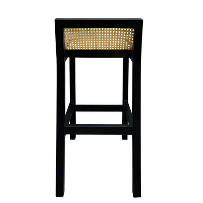 Amalfi Black Elm Wood Bar Stool