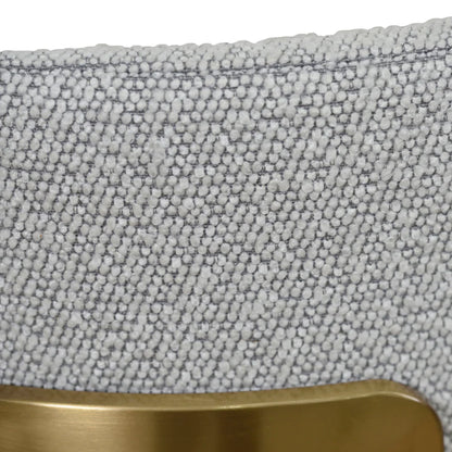 Ellis Grey Boucle and Brushed Gold Bar Stool