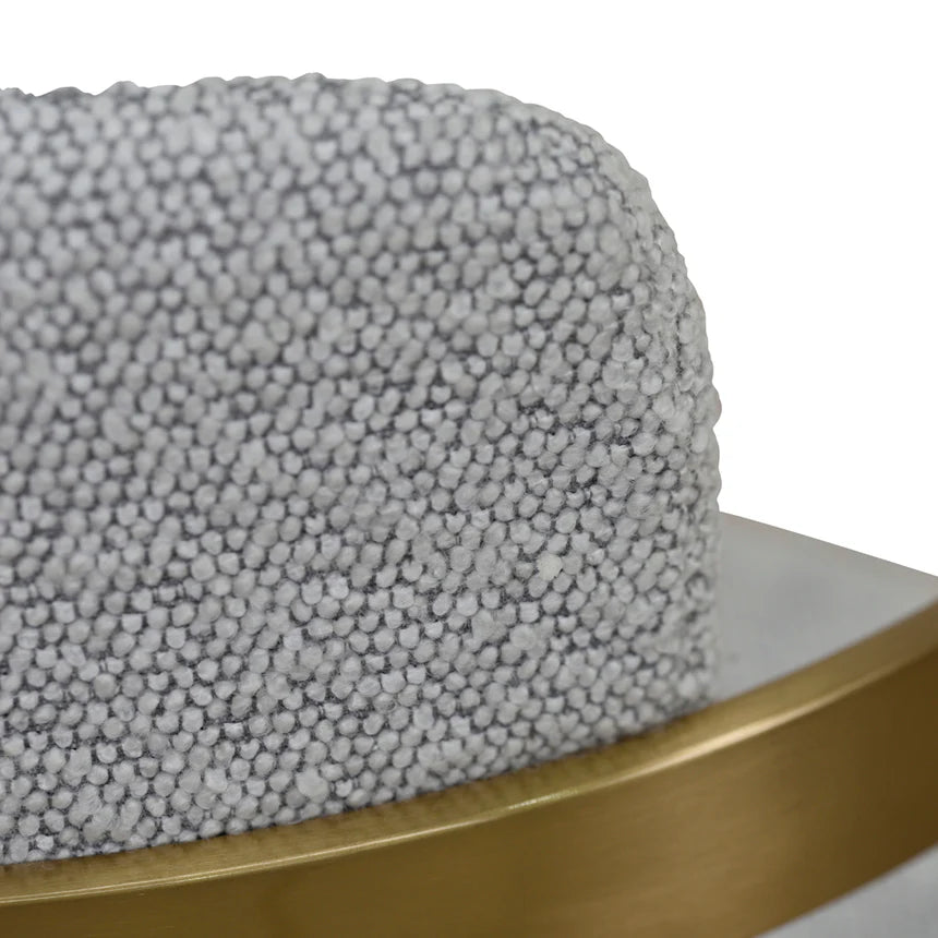 Ellis Grey Boucle and Brushed Gold Bar Stool