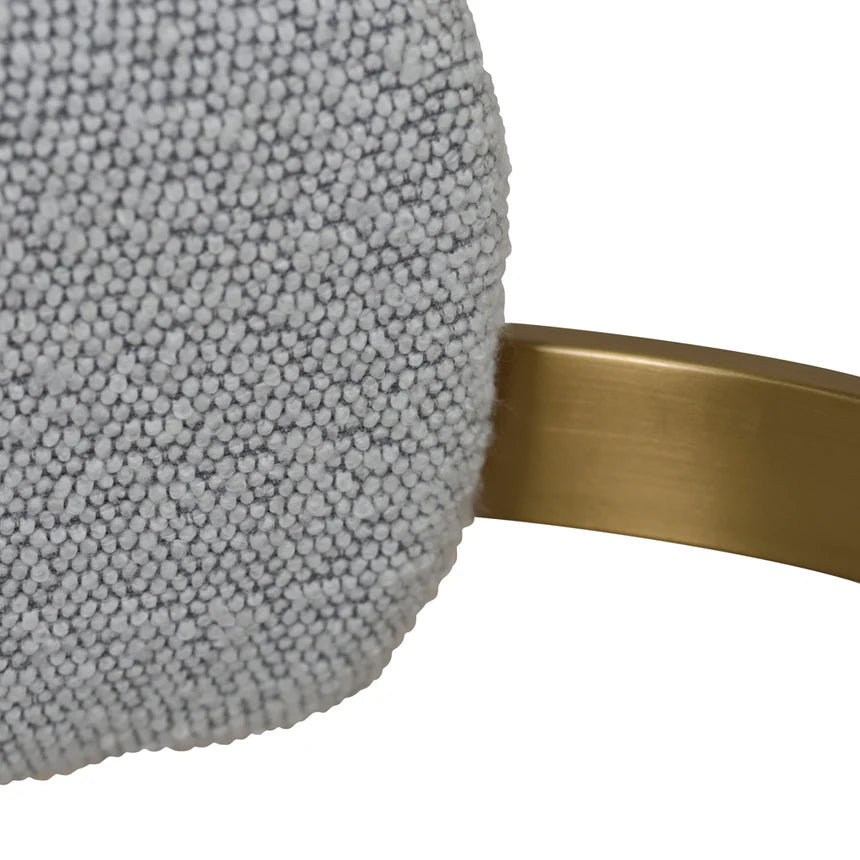 Ellis Grey Boucle and Brushed Gold Bar Stool