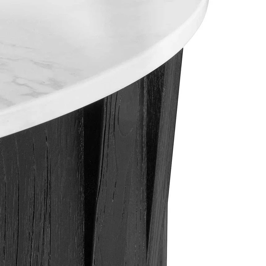Nexus Porcelain Marble Top Round Coffee Table - Black