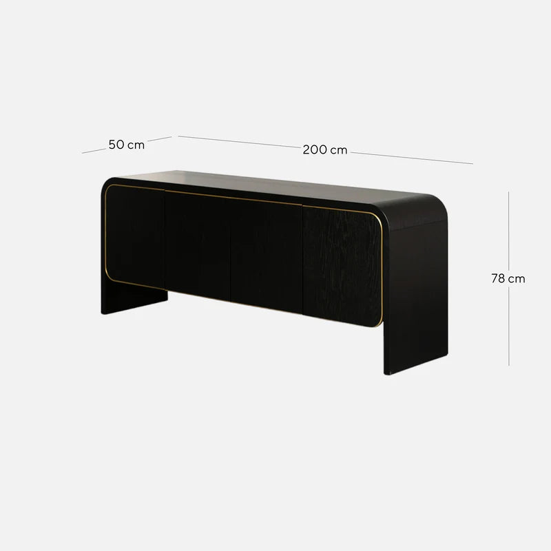 Brooklyn Textured Espresso Black Buffet, 2m