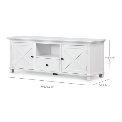 Sorrento Hamptons Entertainment Unit White, 1.7m