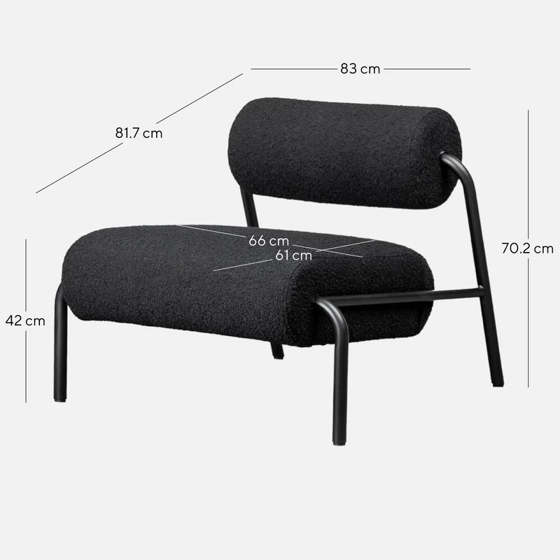 Vortex Black Boucle Lounge Chair