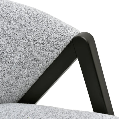 Devon Light Grey Fabric Armchair with Black Legs