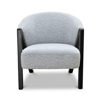 Devon Light Grey Fabric Armchair with Black Legs