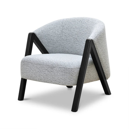 Devon Light Grey Fabric Armchair with Black Legs