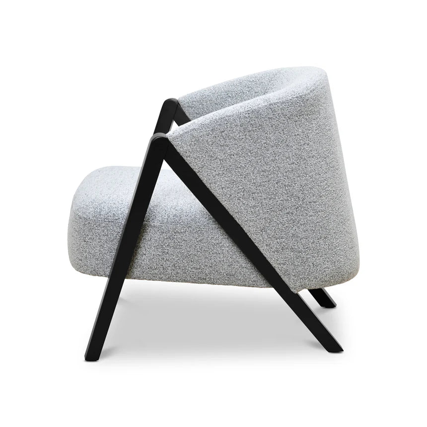 Devon Light Grey Fabric Armchair with Black Legs