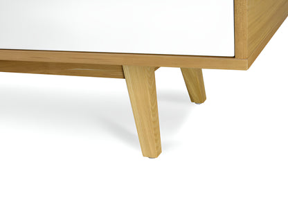 Lund Natural and White TV Unit, 2.1m, Lowline