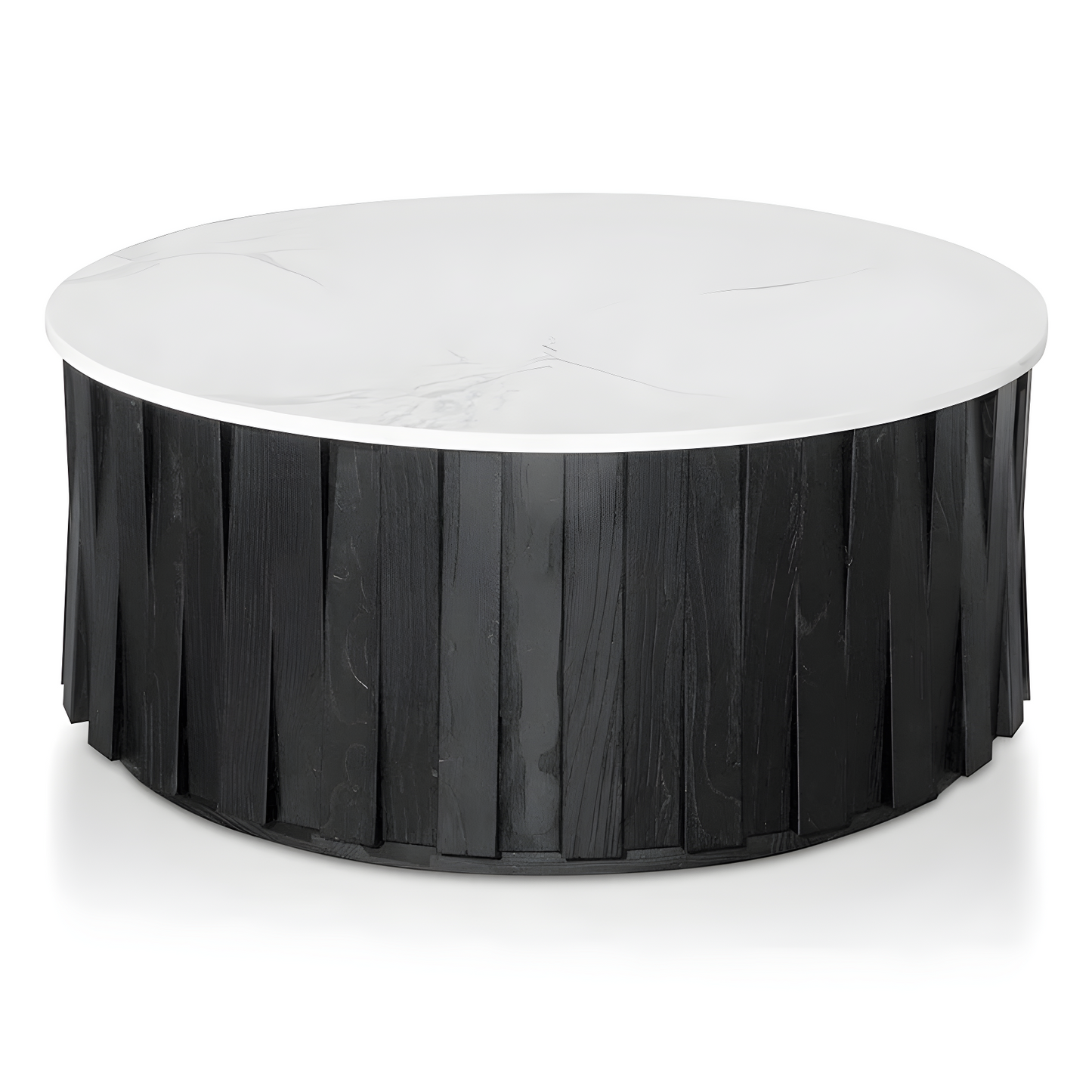 Nexus Porcelain Marble Top Round Coffee Table - Black
