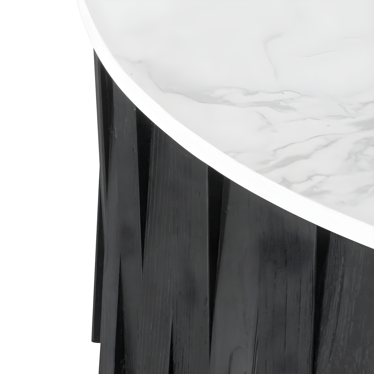 Nexus Porcelain Marble Top Round Coffee Table - Black