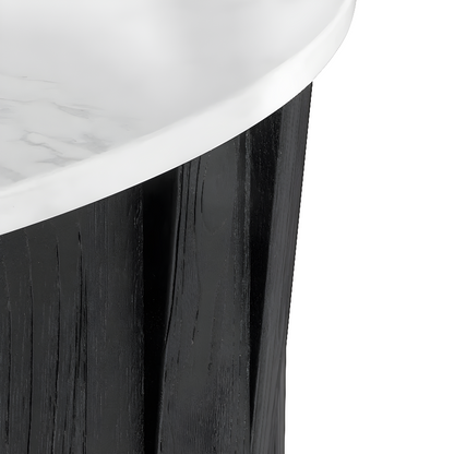 Nexus Porcelain Marble Top Round Coffee Table - Black