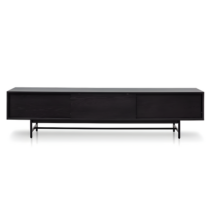Nola Full Black Entertainment Unit, 2.1m