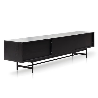 Nola Full Black Entertainment Unit, 2.1m