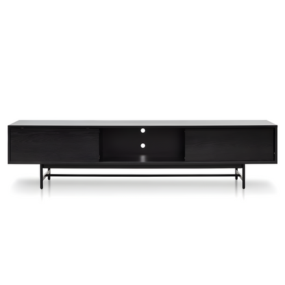 Nola Full Black Entertainment Unit, 2.1m