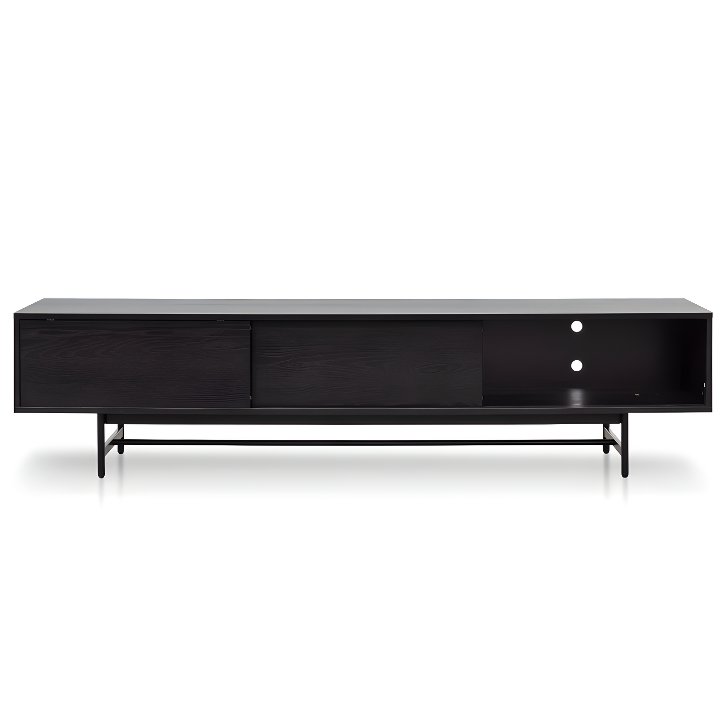 Nola Full Black Entertainment Unit, 2.1m