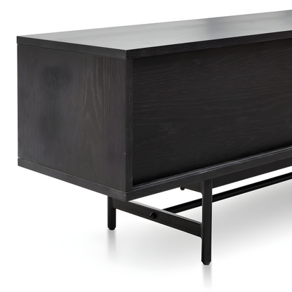 Nola Full Black Entertainment Unit, 2.1m