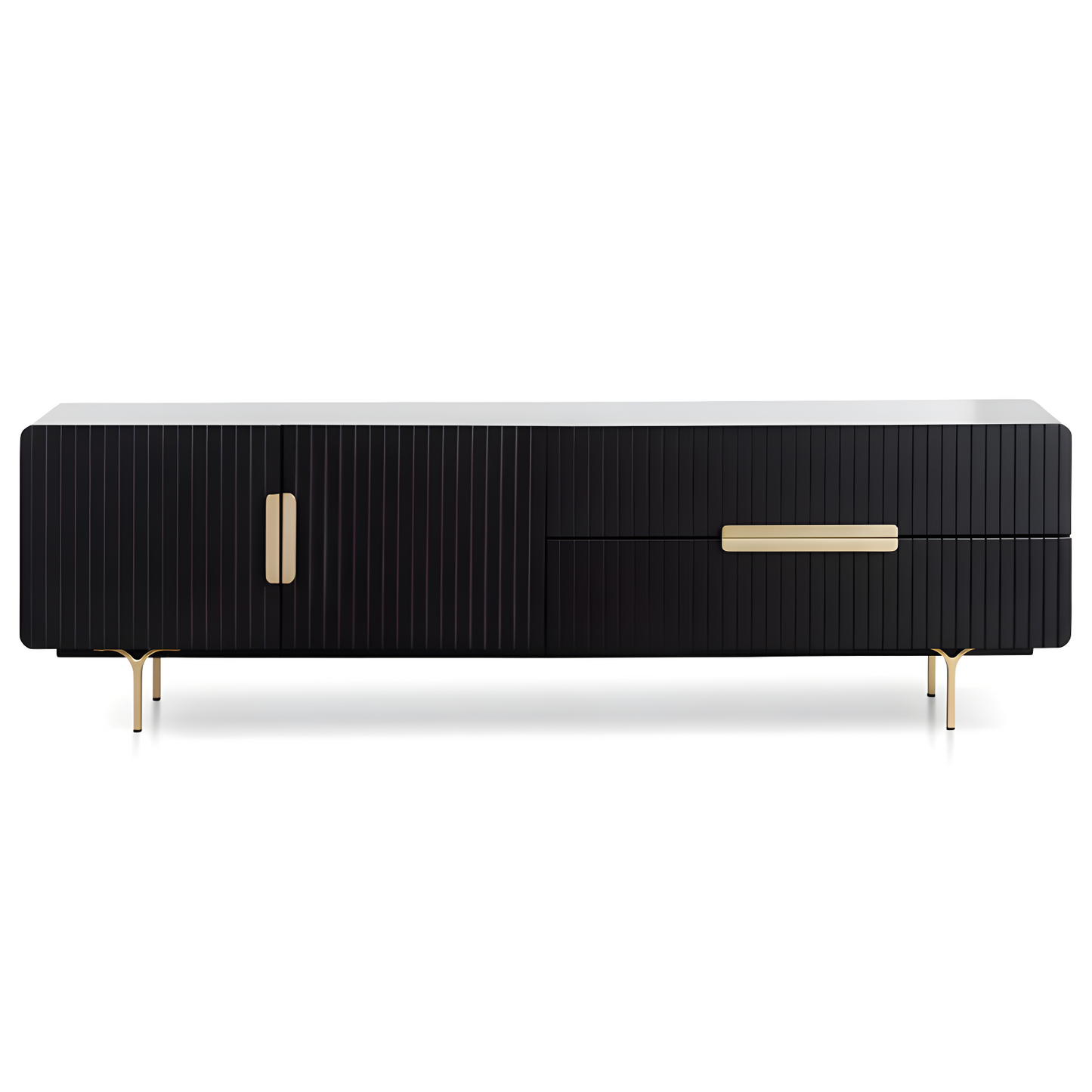 Phoenix Matt Black and Brass TV Unit