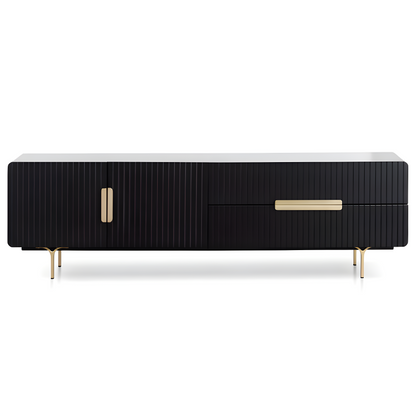 Phoenix Matt Black and Brass TV Unit