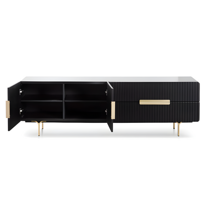Phoenix Matt Black and Brass TV Unit