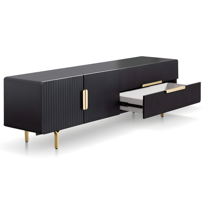 Phoenix Matt Black and Brass TV Unit